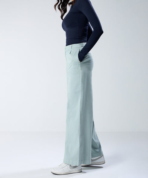 Green Pleated Pant (Short length)